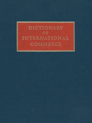 cover image of Dictionary of International Commerce